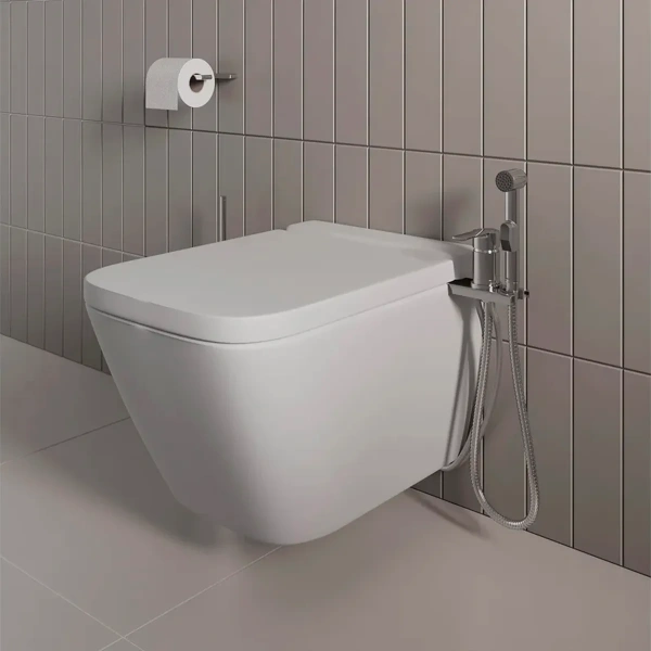 Смеситель Milardo Tidy,001SB00M08 с гигиеническим душем с установкой на унитаз, глянцевый хром