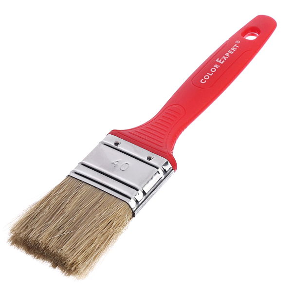 Кисть флейцевая 40мм, толщ6, смеш.щетина, красн.пласт.ручка