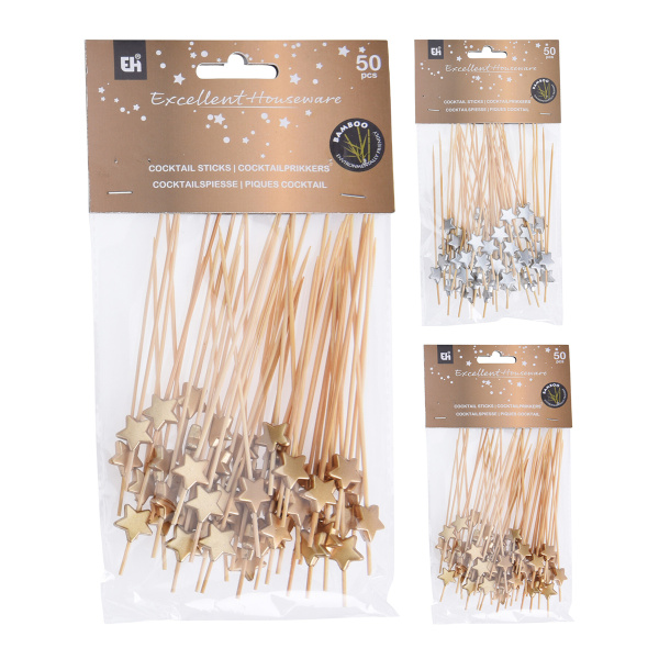 Набор новогодних пик для коктейлей 12 см 2 цвета в ассорт.408990030 К