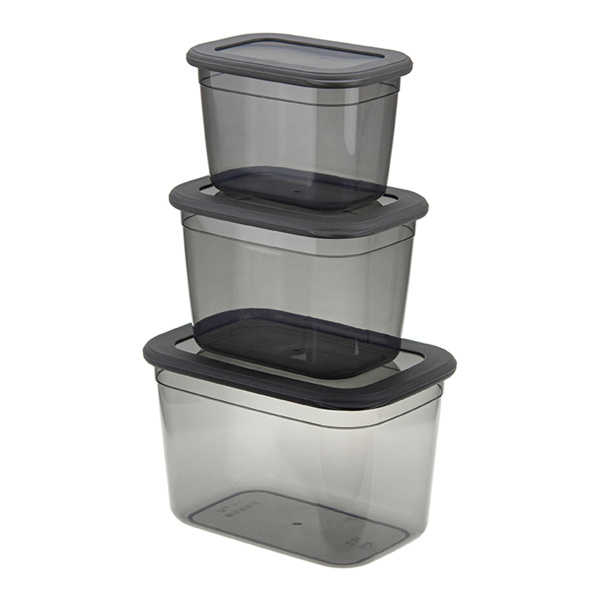 Набор ёмкостей для продуктов РЕСПЕКТ (0,8л+1,3л+2,3л)  Графитовый М 1265