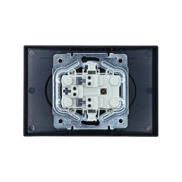 Розетка 704-4200-127BQC ZIMA двойная с/з бакалит черная матовая