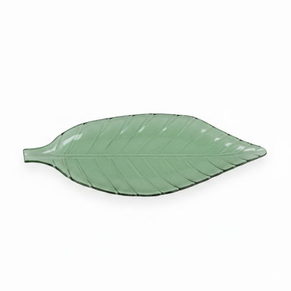 Блюдо сервировочное DH в форме листа 45,5х16,5х3 см зеленый RW24-01