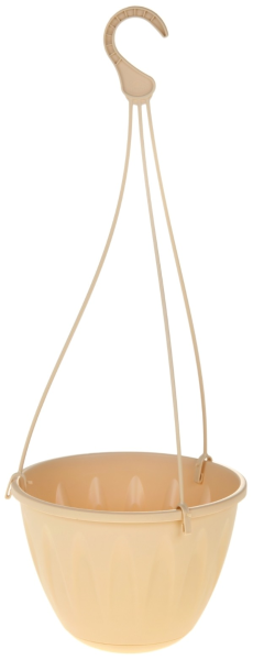 Кашпо IDEA АЛИЦИЯ подвесное D250мм с поддоном белая глина