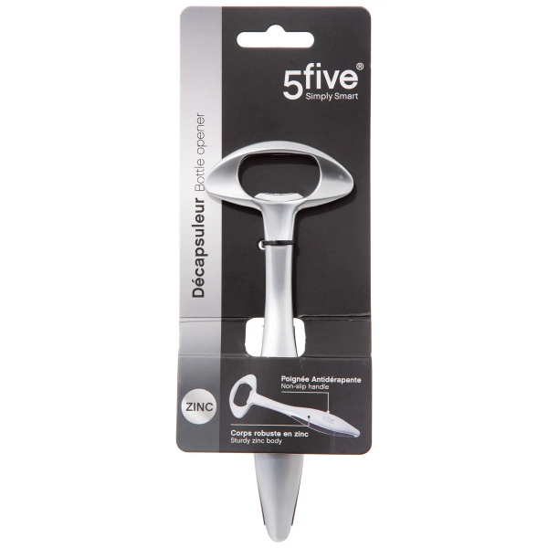 Открывалка для бутылок 5Five с прорезиненной ручкой нерж сталь 189888