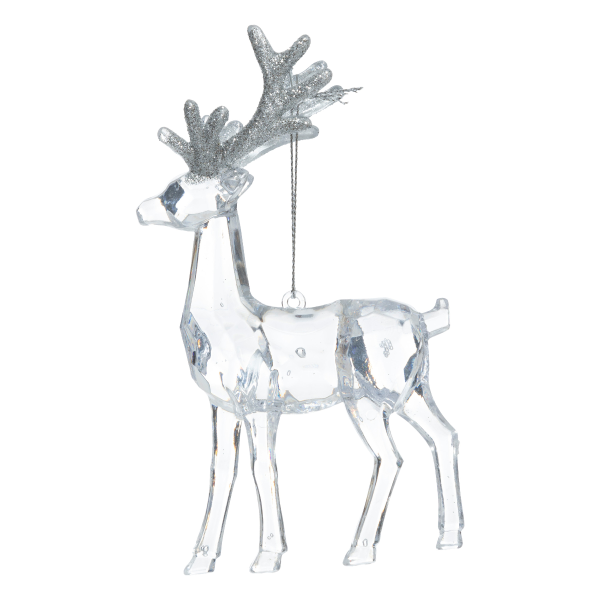 Украшение подвесное Прозрачный олень Feeric Зачарованный сад 7,5х15 см пластик 198912