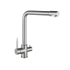 Смеситель д/к GROSS AQUA 3121609SS Neosteel, с подк. к фильтр. Воды.
