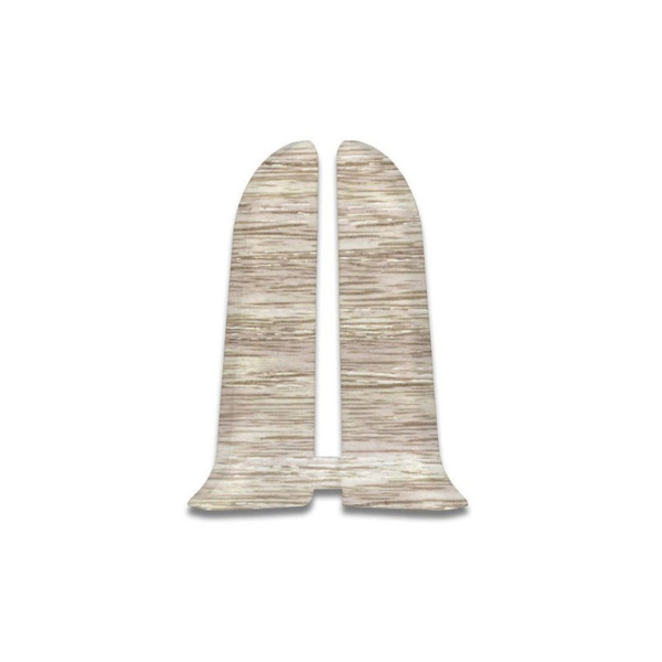 Торцевые (пара) для плинтуса 55мм "Идеал Классик", 252 Ясень белый