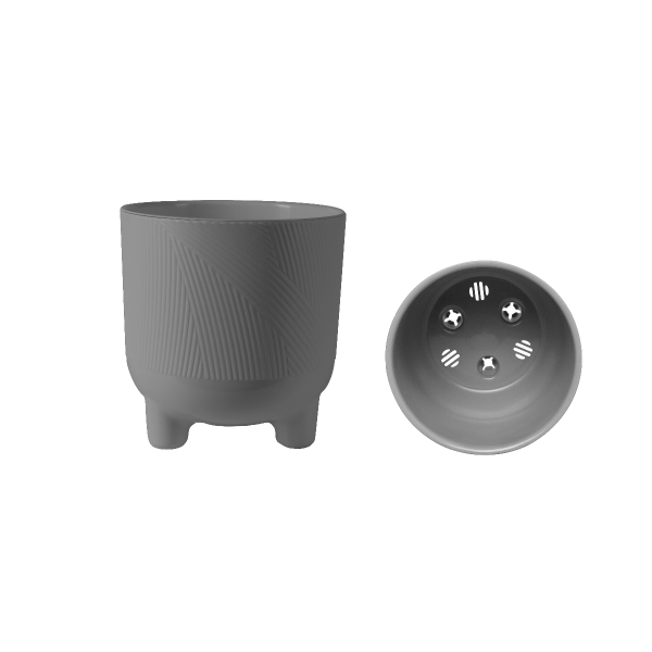 Горшок пластиковый с вкладкой, Фита, Серый Муссон d.12,5 h.13,5 1,45 л. ФИ13-70