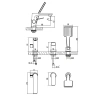 Смеситель в/д Lemark LM3745BL Bronx встраиваемый, на 3 отверстия, с аксессуарами, черный