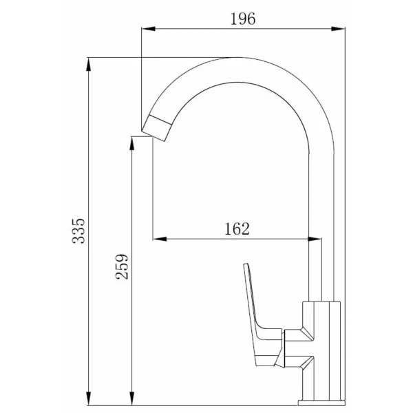 Смеситель д/к хром VODA Surf SF519