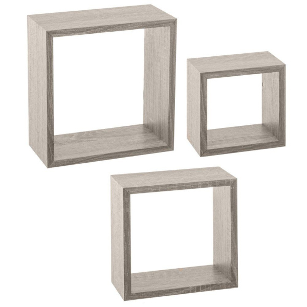 Набор полок настенных КУБ 5Five 3 шт размер S 25х9х25 см серый  138956D