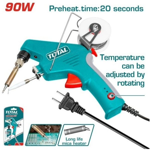 Паяльник "ТОТАL"-TET160732 с механизмом подачи припоя 90Вт.