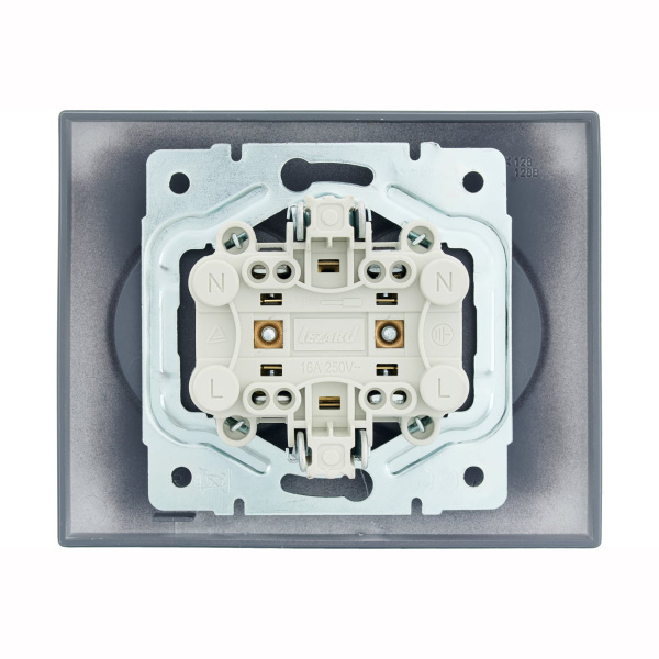 Розетка VESNA 742 3400 128В двойная б/з бакалит графит