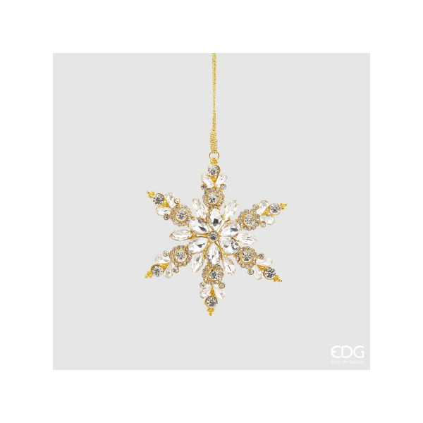 Украшение подвесное EDG Снежинка 10 см золото 685883.010