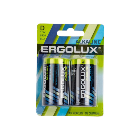 Батарейка 1,5В Ergolux Alkaline LR20 BL-2 11752