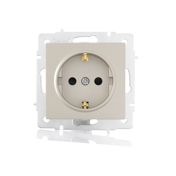 Розетка VESNA 742-3788-124B с защитой от детей бакалит титан (механизм)