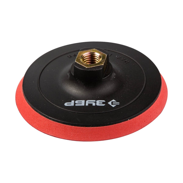 Тарелка опорная ЗУБР МАСТЕР пластик. для УШМ d-115, под круг на липучке мягкая полиурет.прокладка