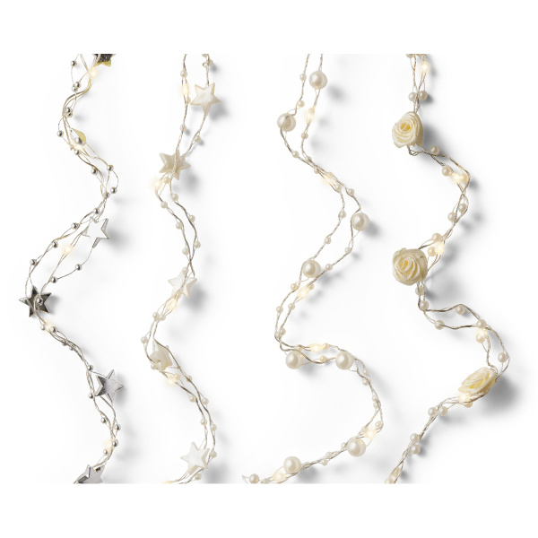 Микрогирлянда LED с декором 190 см 4 вида в ассорт. на батарейках 3хAA (в кпл.не входит)482346 Kmg