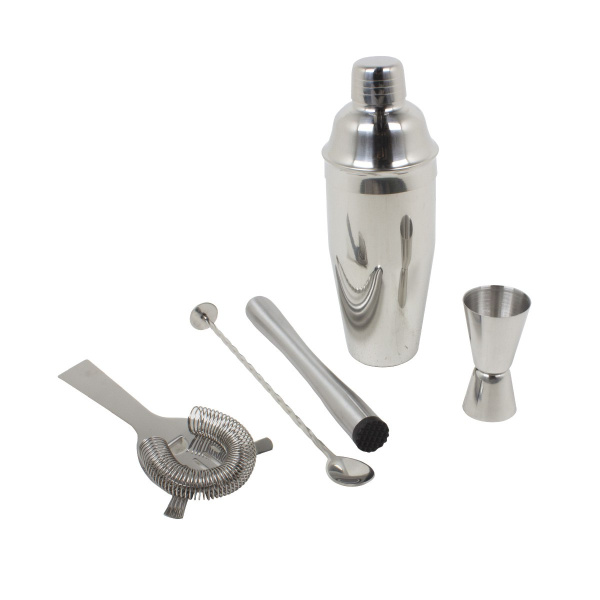 Набор для приготовления коктейля DH 5 пр. (шейкер, джиггер, пестик, сито, ложка) SS096
