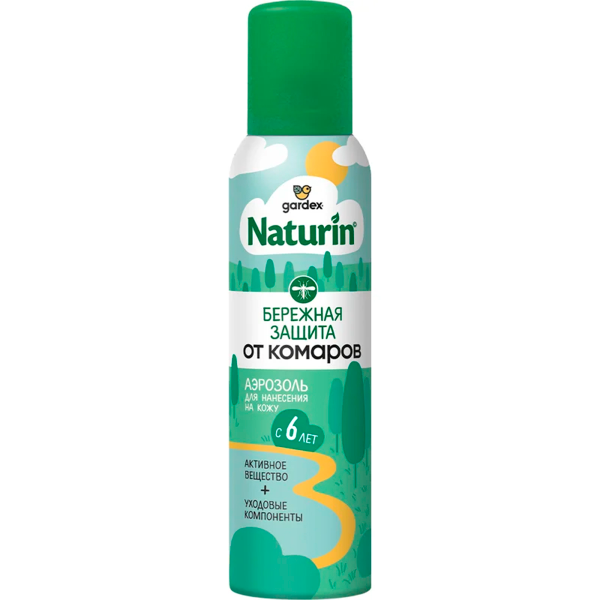 Аэрозоль Gardex Naturin от комаров Бережная защита 150 мл