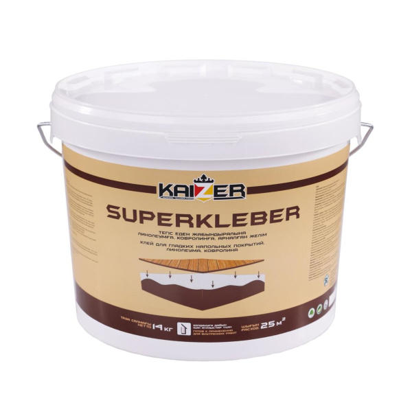 Клей для гладких напольных покрытий Kaizer, для вн. Работ Superkleber,  14 кг Клей для гладких напольных покрытий Kaizer, для вн. Работ Superkleber,  14 кг