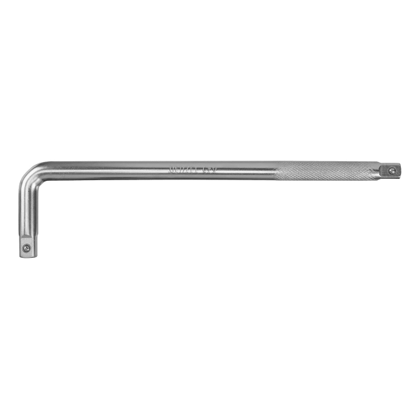 Вороток Г-образный, 300х75 мм, квадрат 1/2", CrV, матовый хром// Denzel