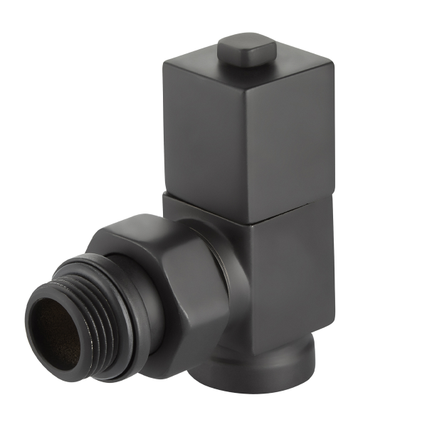 Набор дизайн-вентилей Royal Thermo CUBE, угловой (черный) 1/2" (Новый) Набор дизайн-вентилей Royal Thermo CUBE, угловой (черный) 1/2" (Новый)