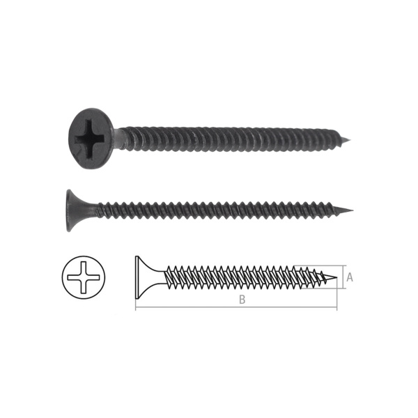 Саморез 3.5х16 мм для монтажа ГКЛ к металлу, фосфат (300 шт в пласт. конт.) STARFIX