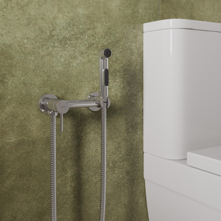 Смеситель с гигиеническим душем на эксцентриках, хром глянцевый, Tidy, Milardo, TIDSB15M08