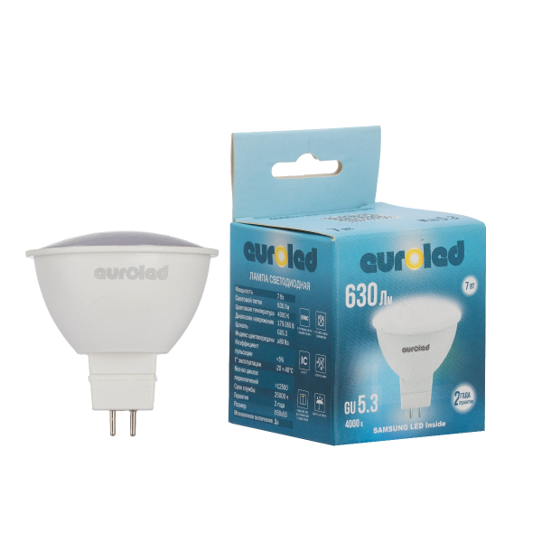 Лампа светодиодная Euroled GU5.3 7W 4000K матовая