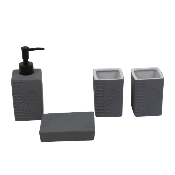 Набор для ванной комнаты Bathlux light gray (дозатор, 2 стакана, мыльница) 73160