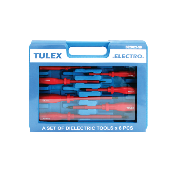 Набор TULEX "ELECTRO" 5020121-S8: Отвертки диэлектрические до 1000В, тестер 100-250В, Cr-V, 8шт