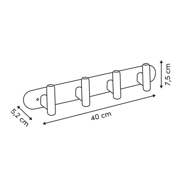 Вешалка настенная 5Five Cassie 5 крючков, 40х5,2х7,5 см зеленый 212795B
