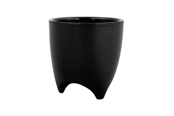 Горшок пластиковый с вкладкой, ДЕ КОСТА, черный д. 16 н.16 2,25 л ДК16-75