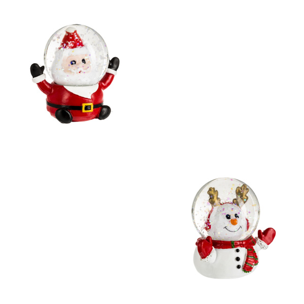 Шар снежный Atmosphera Санта/снеговик-астронавт в ассортименте 4,5 см 147746