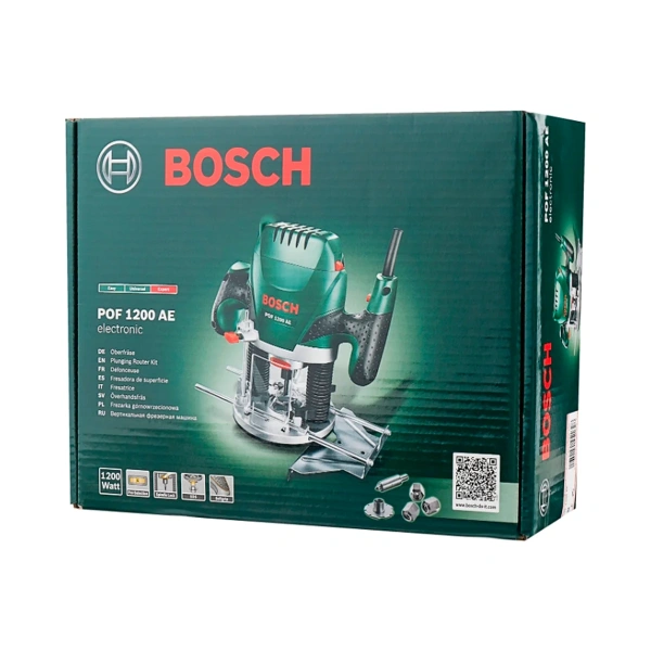 Фрезер BOSCH POF 1200 AE 1.200 W,11.000 – 28.000 об/мин,мак.ход.55 мм,патрон 6 мм