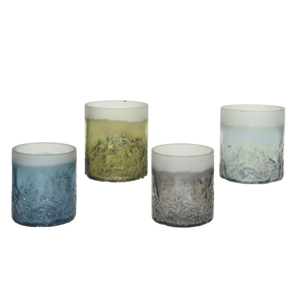 Подсвечник стекло Новогодний 10х11 см 4 цвета в ассорт. 380692 Kmg