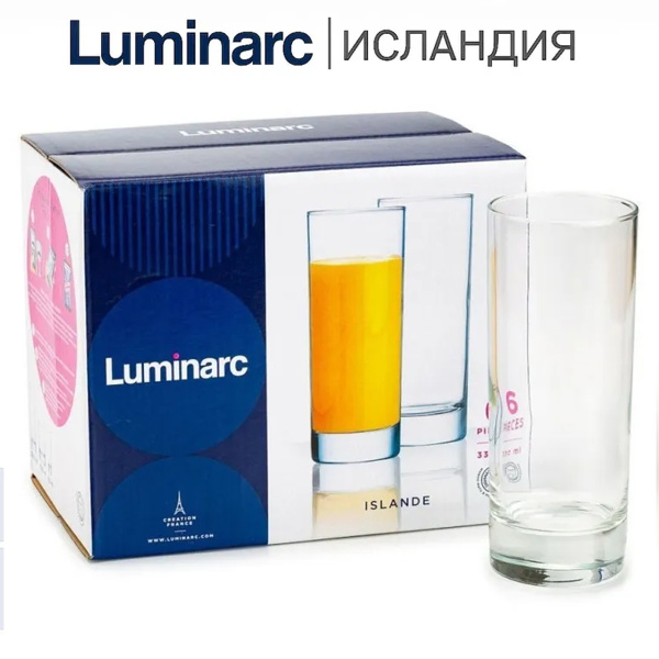 Набор стаканов ИСЛАНДИЯ 6шт 330мл высокие