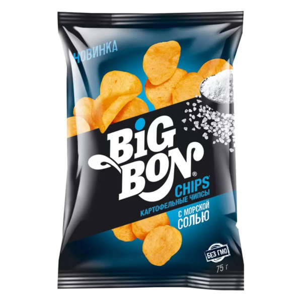Чипсы картофельные Big Bon с морской солью 75г