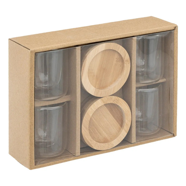 Набор стаканов SG с двойным дном на подставках 80 мл 176954