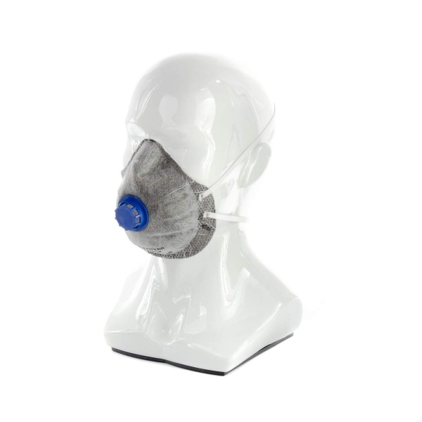 Полумаска фильтрующая формованная,модель "ИСТОК",с угольным слоем,с клапаном выдоха FFP1 NR// Россия