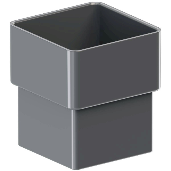 КРОП МУФТА КВАДРАТНОЙ ТРУБЫ ПВХ 80x80. графит