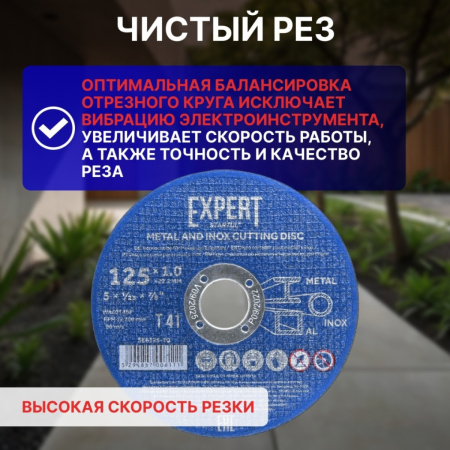 Круг отрезной 125х1.0x22.2 мм для металла и нерж. стали EXPERT STARTUL, арт.SE8125-10
