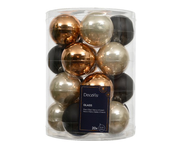 Набор елочных шаров 20 шт х6 см стекло, black/colour 142184 Kmg