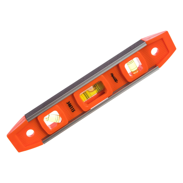 Уровень усиленный, 230 мм, 3 глазка, магнитный, пластмассовый "Торпедо" (IV)// Sparta