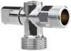 Кран шаровой угловой для бытовой техники 1/2" х 3/4" н/н (ручка сбоку) ХРОМ-POLISH.латунь,ГОСТ, MPF