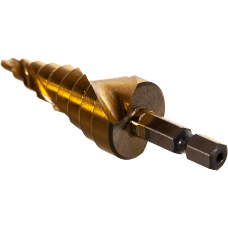 Сверло ступенчатое, 4-6-8-10-12-14-16-18-20 мм, HSS, спиральный проф., шестигр. хвостовик// MATRIX