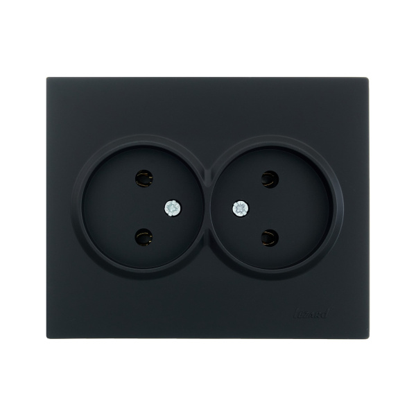 Розетка VESNA 742-4200-128B двойная б/з бакалит черная матовая (механизм)