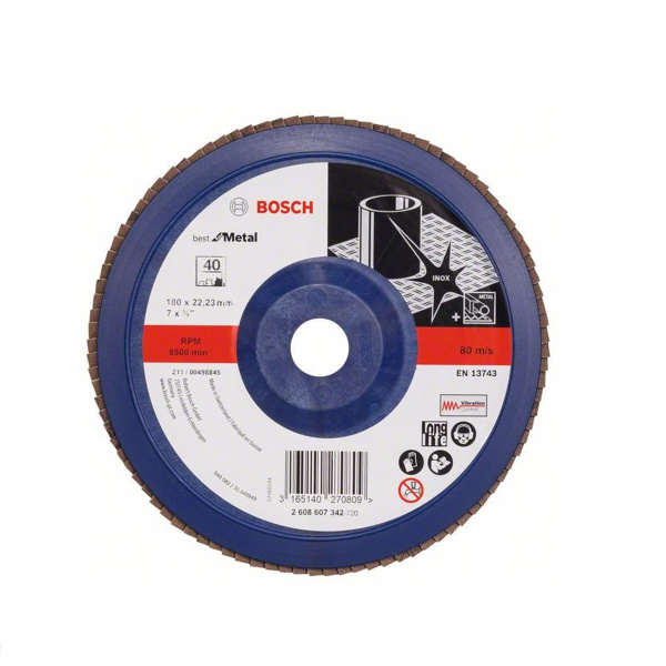 Круг лепестковый Bosch 180 мм K40 Best for Metal (2608607342)