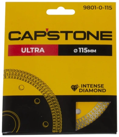 Круг отрезной алмазный супертонкий CAPSTONE"ULTRA" 9801-0-115 вл.резка,сплошной,для УШМ,115мм*22,2мм